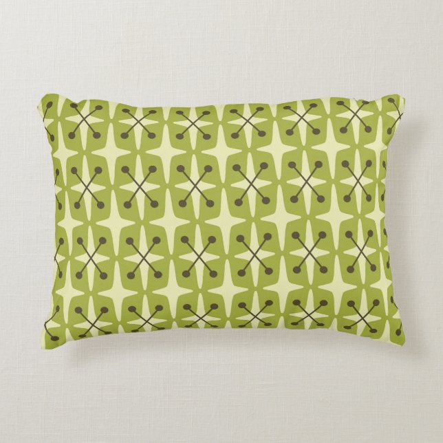 Mid Century Modern Starburst Pattern Accent Pillow (Front)