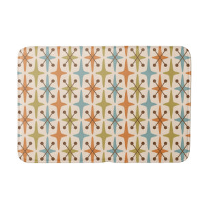 Mid Century Modern Starburst Pattern Bath Mat