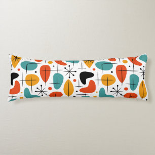 Mid Century Modern Starburst Pattern Body Pillow