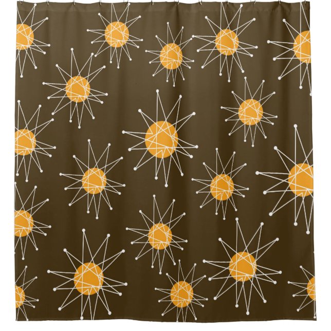 Mid-Century Modern Starburst Pattern Brown (Front)