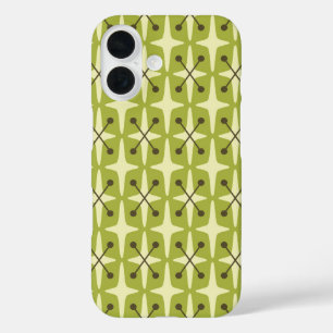 Mid Century Modern Starburst Pattern iPhone 16 Case