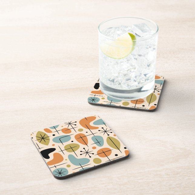 Mid Century Modern Starburst Pattern Coaster (Right Side)