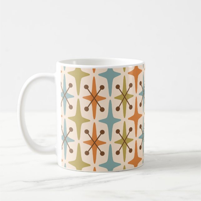 Mid Century Modern Starburst Pattern Coffee Mug (Left)
