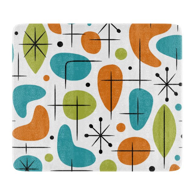 Mid Century Modern Starburst Pattern Cutting Board (Front)