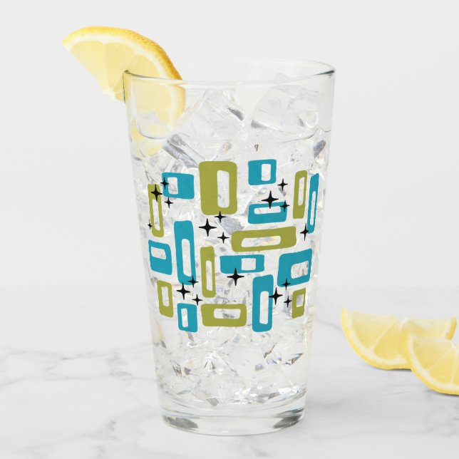Mid Century Modern Starburst Pattern Glass (Front Ice)