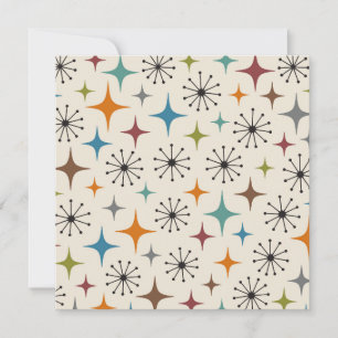 Mid Century Modern Starburst Pattern Invitation