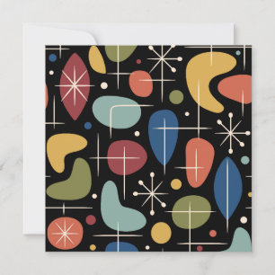 Mid Century Modern Starburst Pattern Invitation