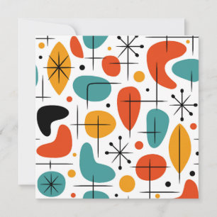 Mid Century Modern Starburst Pattern Invitation