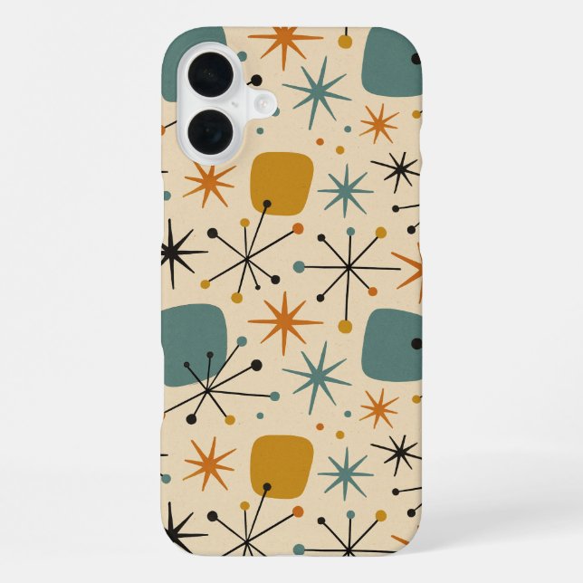 Mid Century Modern Starburst Pattern iPhone Case (Back)