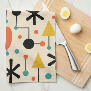 Mid Century Modern Starburst Pattern Kitchen Towel