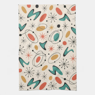 Mid Century Modern Starburst Pattern Kitchen Towel