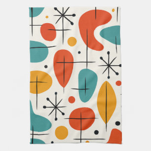 Mid Century Modern Starburst Pattern Kitchen Towel