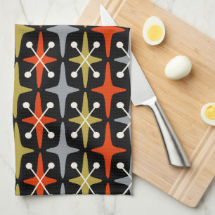 Mid Century Modern Starburst Pattern Kitchen Towel