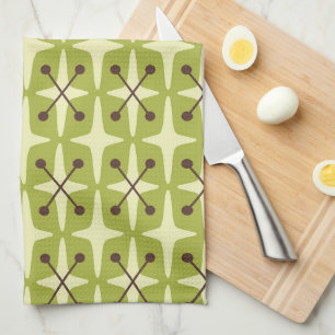 Mid Century Modern Starburst Pattern Kitchen Towel