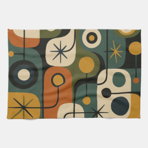 Mid Century Modern Starburst Pattern Kitchen Towel