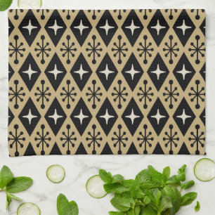 Mid-Century Modern Starburst Pattern Kitchen Towel