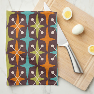 Mid Century Modern Starburst Pattern Kitchen Towel