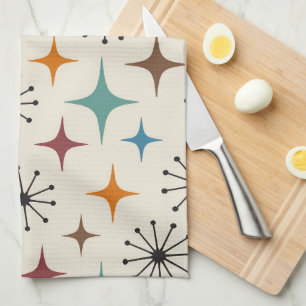 Mid Century Modern Starburst Pattern Kitchen Towel