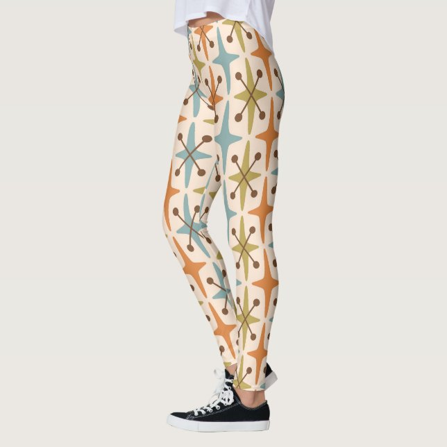 Mid-Century Modern Starburst Pattern Leggings (Left)