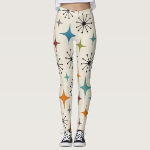 Mid Century Modern Starburst Pattern Leggings