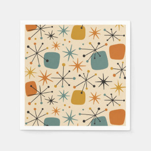 Mid Century Modern Starburst Pattern Napkin