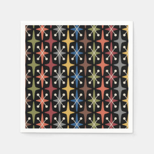 Mid Century Modern Starburst Pattern Napkin