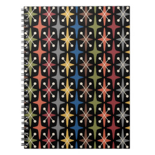 Mid Century Modern Starburst Pattern Notebook