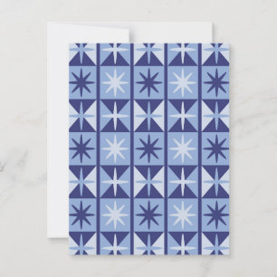 Mid Century Modern Starburst Pattern Postcard