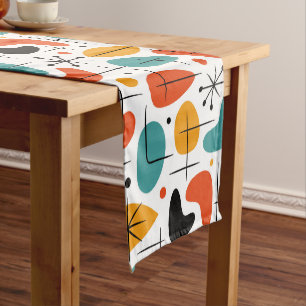 Mid Century Modern Starburst Pattern Short Table Runner