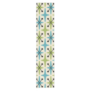 Mid Century Modern Starburst Pattern Short Table Runner