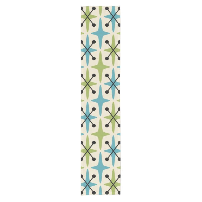 Mid Century Modern Starburst Pattern Short Table Runner (Front)