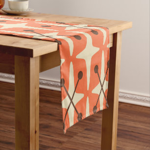 Mid Century Modern Starburst Pattern Short Table Runner