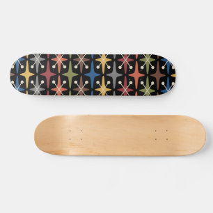 Mid Century Modern Starburst Pattern Skateboard
