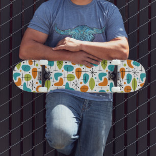 Mid Century Modern Starburst Pattern Skateboard
