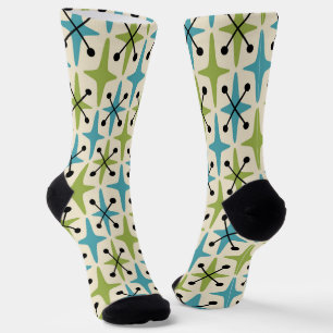 Mid Century Modern Starburst Pattern Socks
