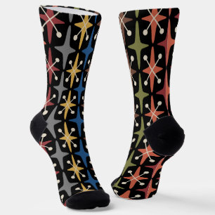 Mid Century Modern Starburst Pattern Socks