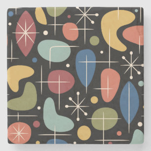 Mid Century Modern Starburst Pattern Stone Coaster