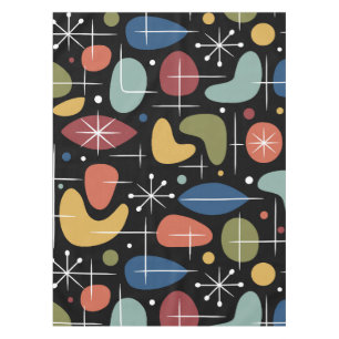 Mid Century Modern Starburst Pattern Tablecloth
