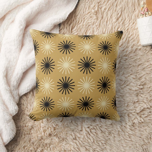 Mid Century Modern Starburst Pattern Throw Pillow (Blanket)