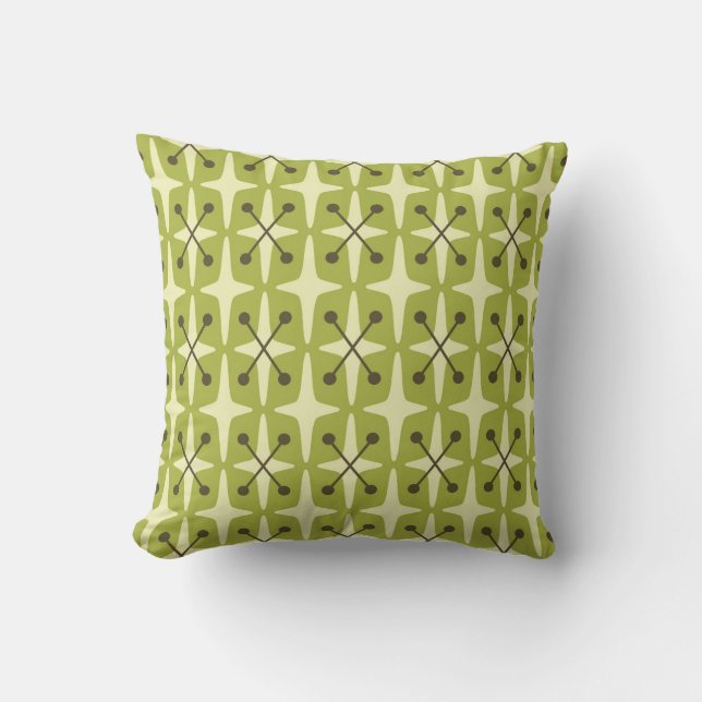 Mid Century Modern Starburst Pattern Throw Pillow (Front)