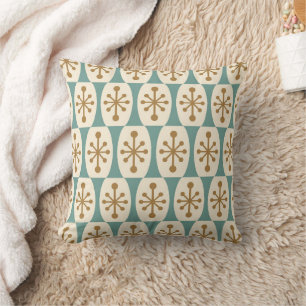 Mid Century Modern Starburst Pattern Throw Pillow