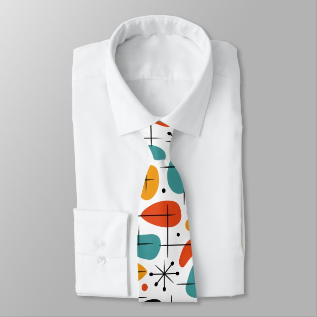 Mid Century Modern Starburst Pattern Tie (Tied)