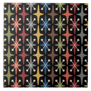 Mid Century Modern Starburst Pattern Tile