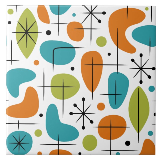 Mid Century Modern Starburst Pattern Tile (Front)