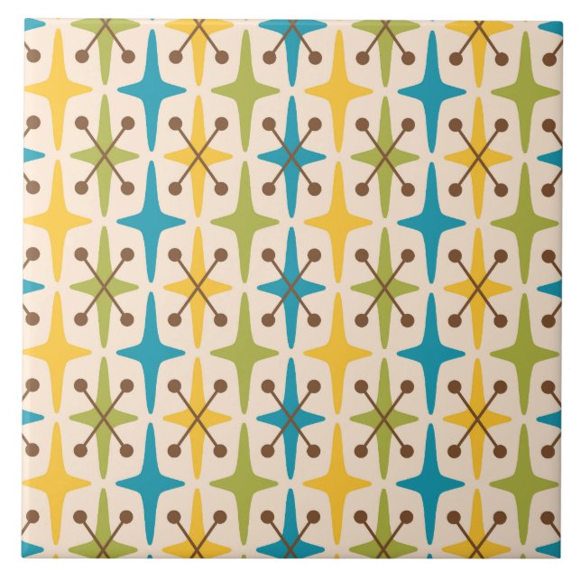 Mid Century Modern Starburst Pattern Tile (Front)