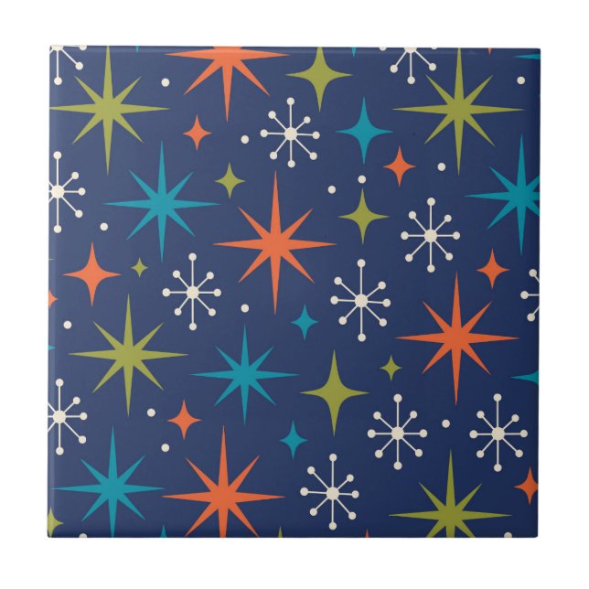 Mid Century Modern Starburst Pattern Tile (Front)