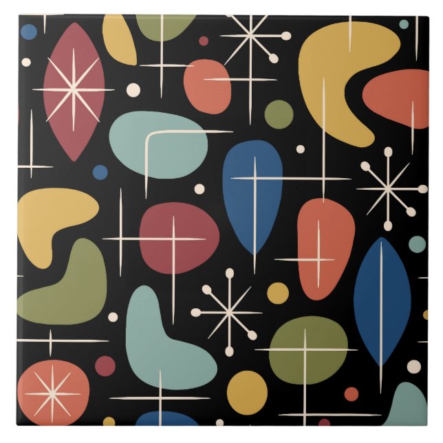 Mid Century Modern Starburst Pattern Tile (Front)