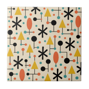 Mid Century Modern Starburst Pattern Tile