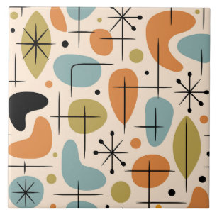 Mid Century Modern Starburst Pattern Tile