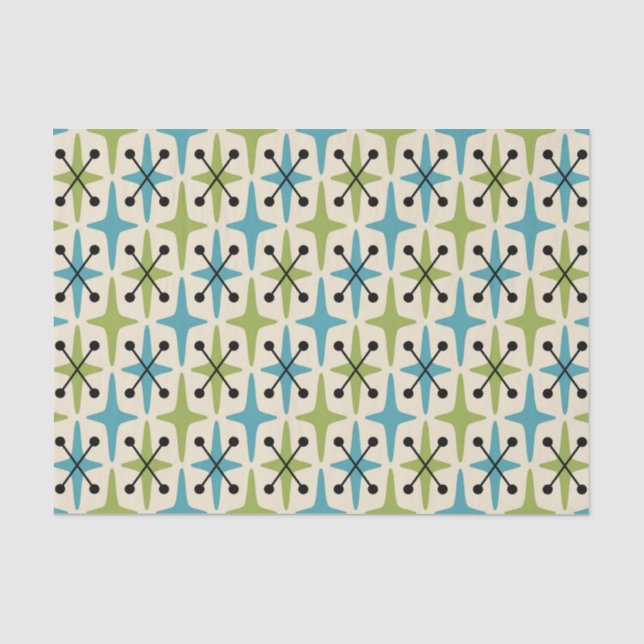 Mid Century Modern Starburst Pattern Tissue Paper (Front)